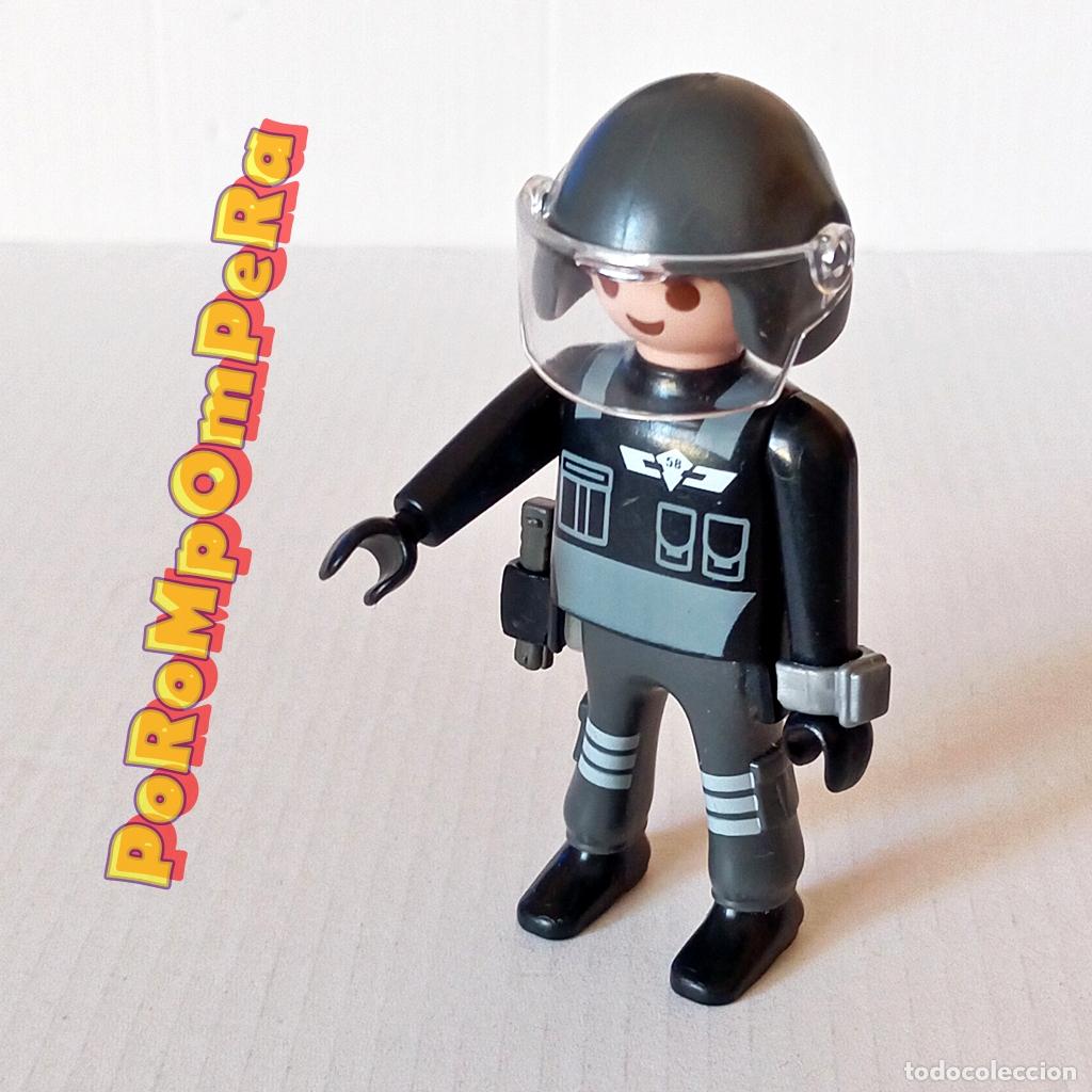 Playmobil: PLAYMOBIL FIGURA POLIC&Iacute;A ANTIDISTURBIOS CON CASCO Y ARMA MU&Ntilde;ECO - DIFERENTES SETS T7