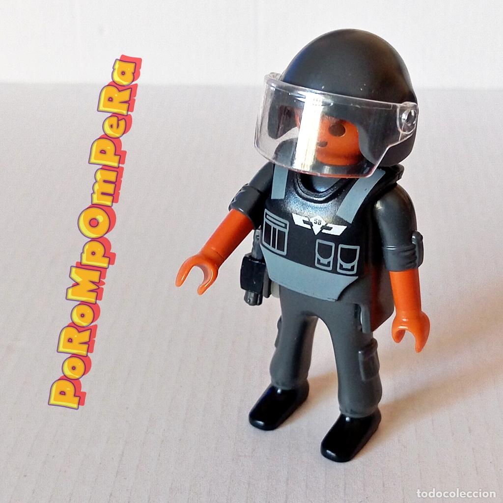 Playmobil: PLAYMOBIL FIGURA POLIC&Iacute;A ANTIDISTURBIOS CON CASCO Y ARMA MU&Ntilde;ECO - DIFERENTES SETS T7