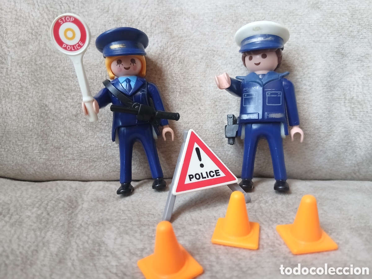 Playmobil: 2 Figuras Tr&aacute;fico Polic&iacute;a Control Policial
