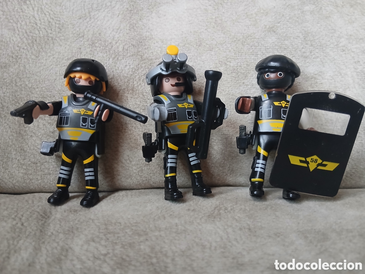 Playmobil: 3 Figuras Playmobil Policia Swat