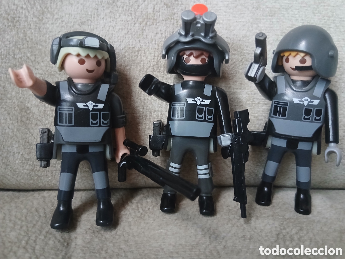 Playmobil: 3 Figuras Playmobil Polic&iacute;a Swat