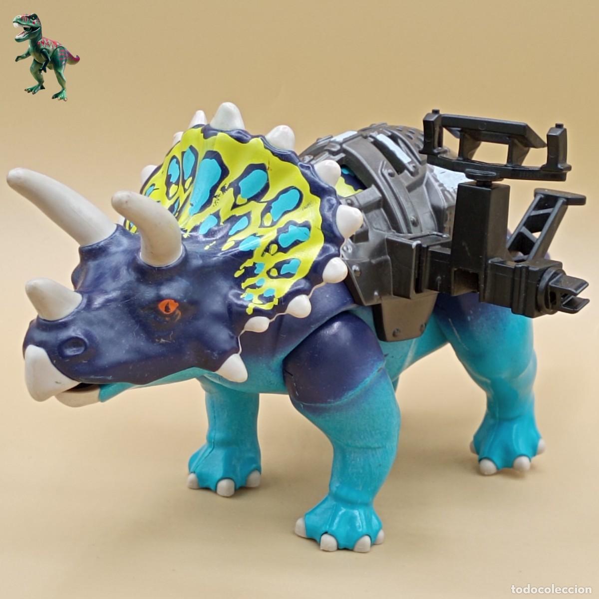 Playmobil: Playmobil triceratops azul dinosaurio grande armadura parque jurasico prehistorico