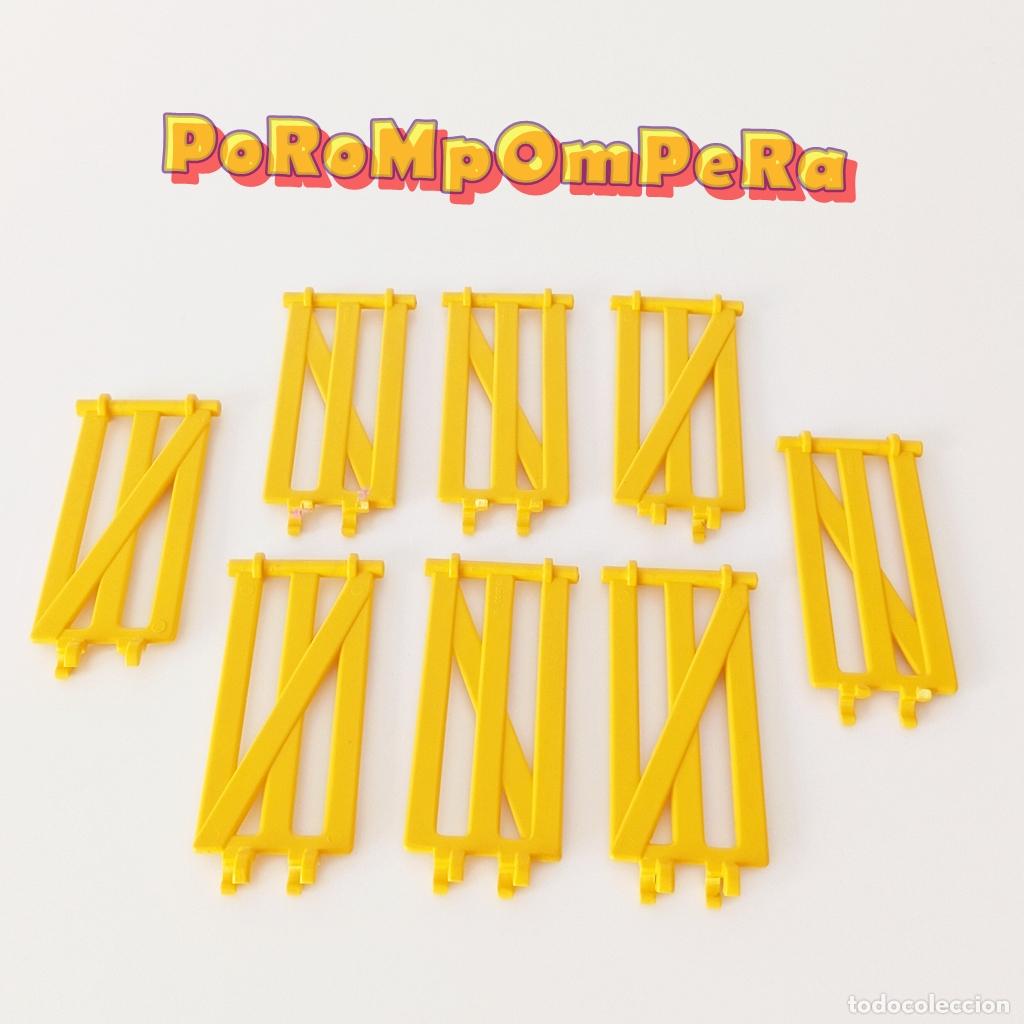 Playmobil: PLAYMOBIL LOTE X8 VALLAS AMARILLAS VALLADO GRANJA H&Iacute;PICA OESTE CG6