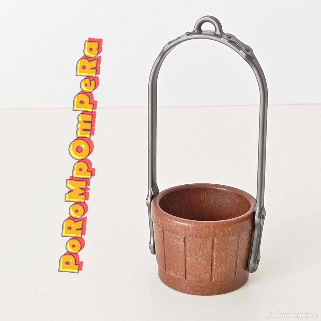 Playmobil: PLAYMOBIL CUBO GRANDE MARR&Oacute;N CON ENGANCHE POLEA CASTILLO MEDIEVAL 3123 3268 3666 3888 CESTA T8