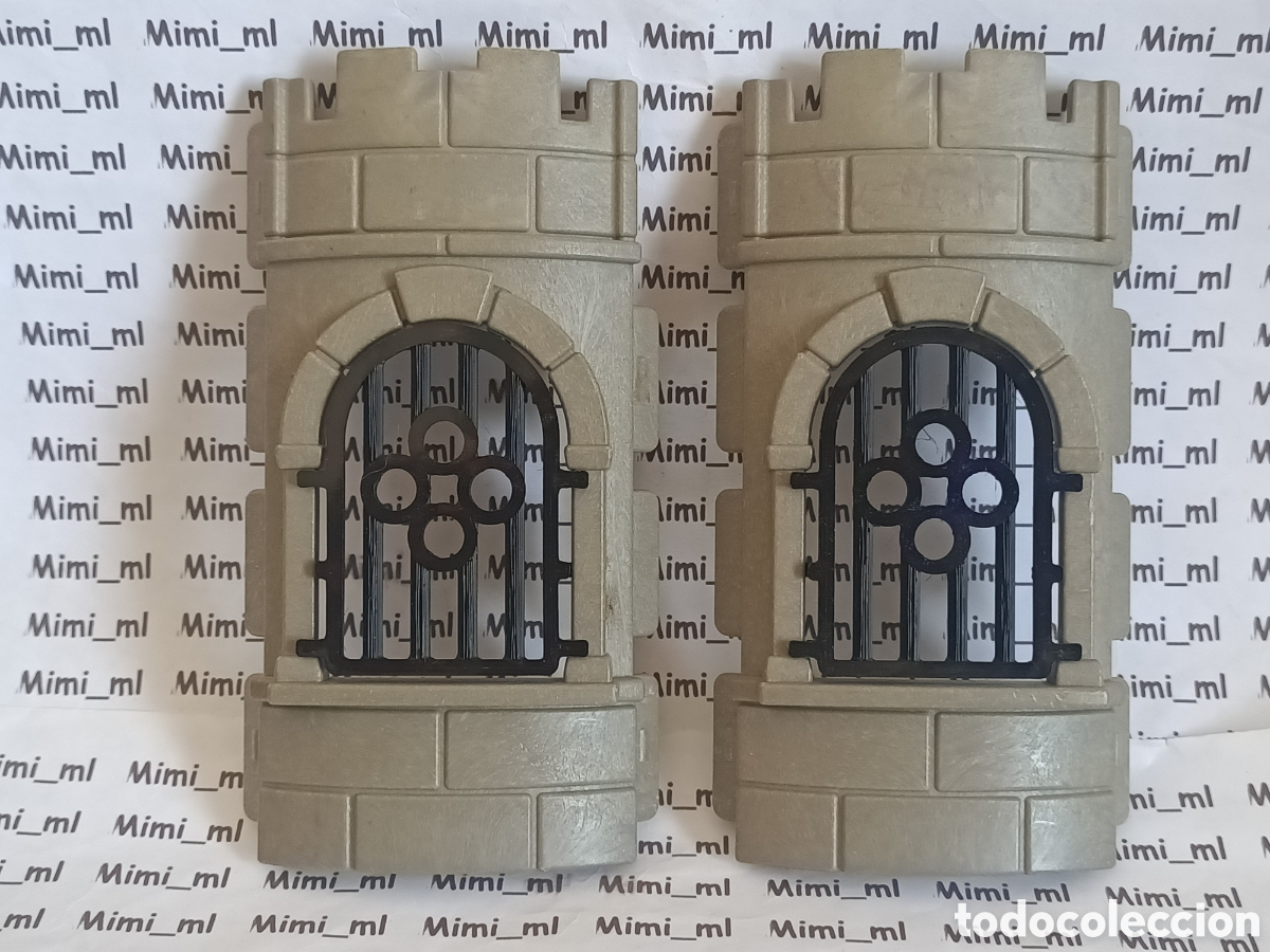 Playmobil: Playmobil 2 paredes curvas ventanas las rejas en impresora 3d 3666 torre