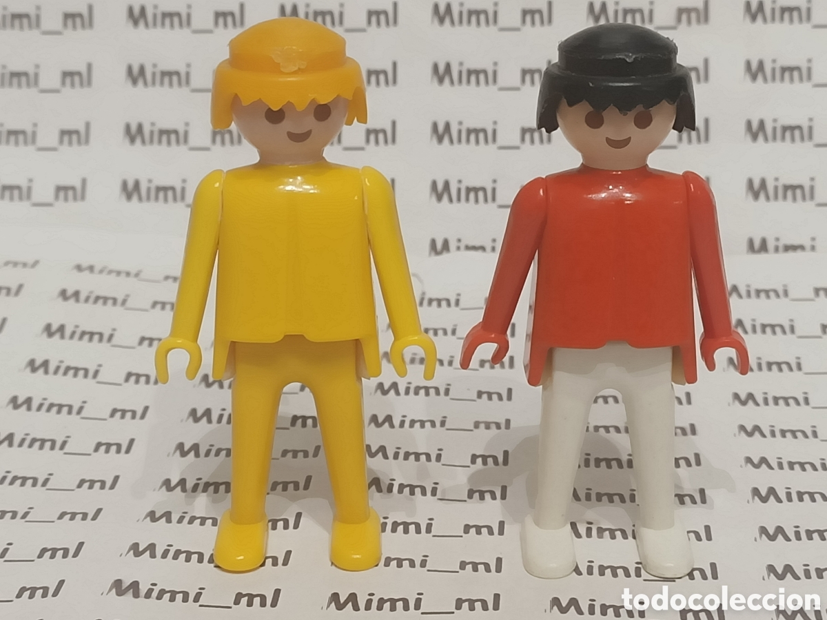Playmobil: Famobil 2 figuras hombre primera &eacute;poca sello F