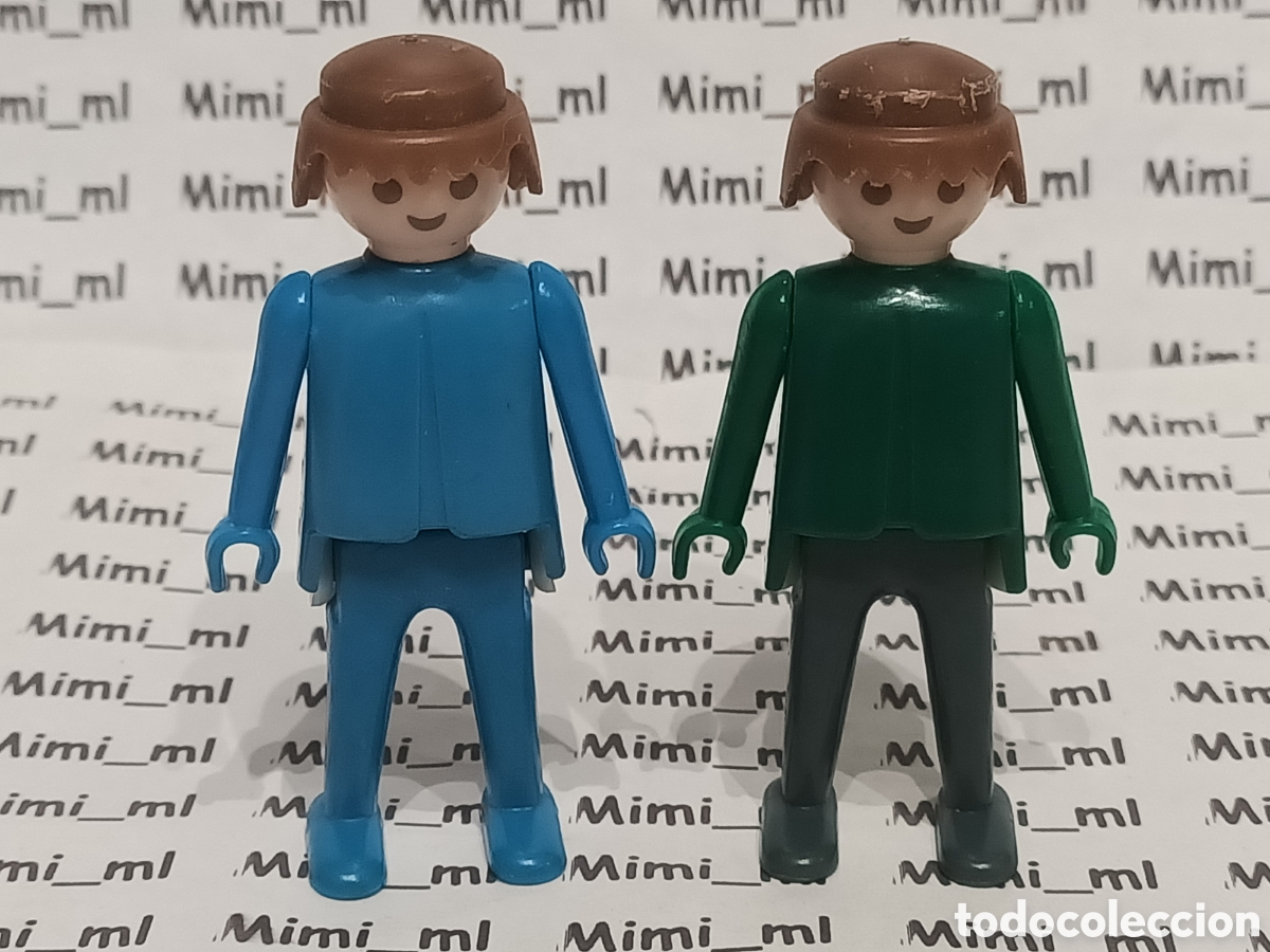 Playmobil: Famobil 2 figuras hombre primera &eacute;poca sello F