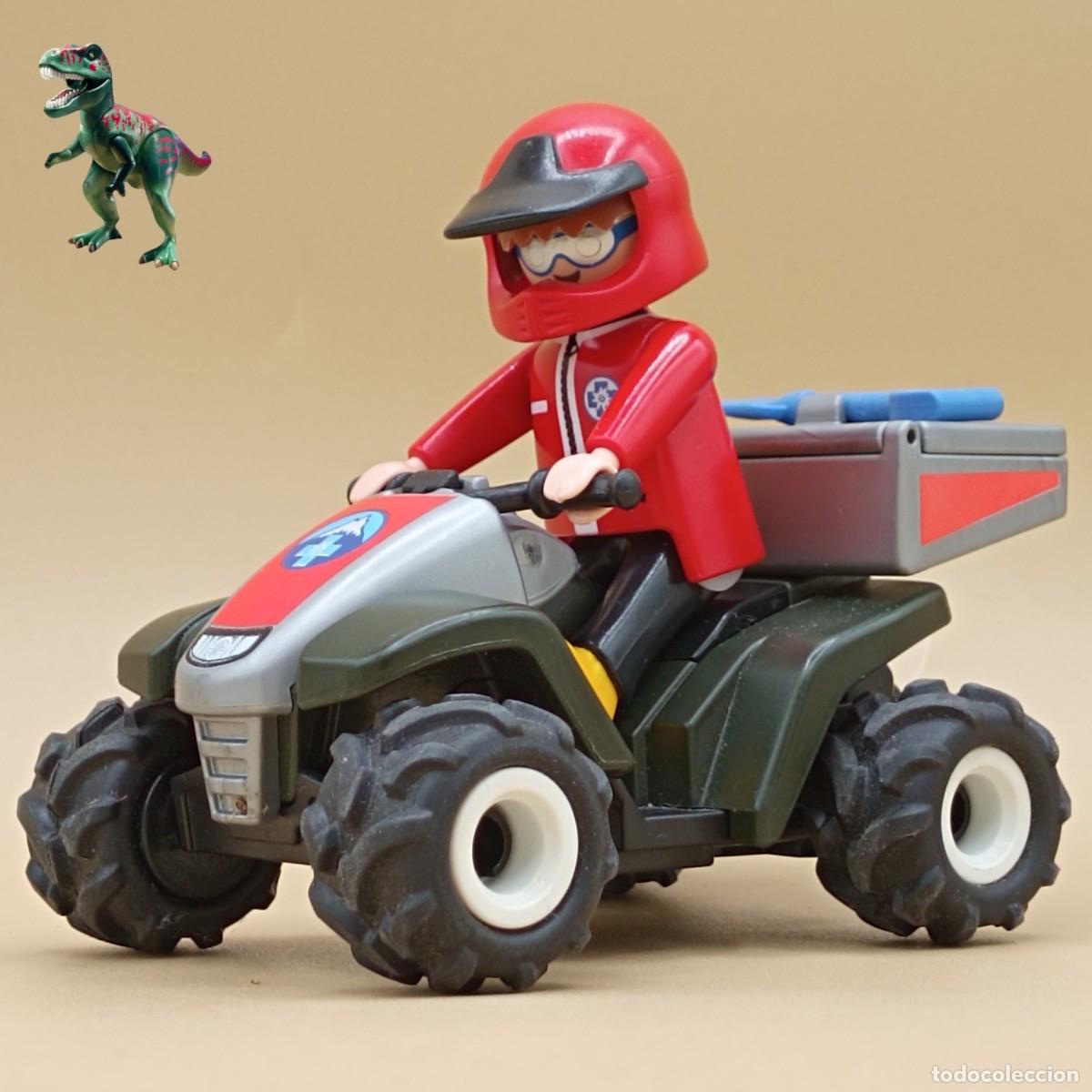 Playmobil: Playmobil quad de rescate de monta&ntilde;a y piloto paramedico moto de salvamento vehiculo cuatrimoto 5429