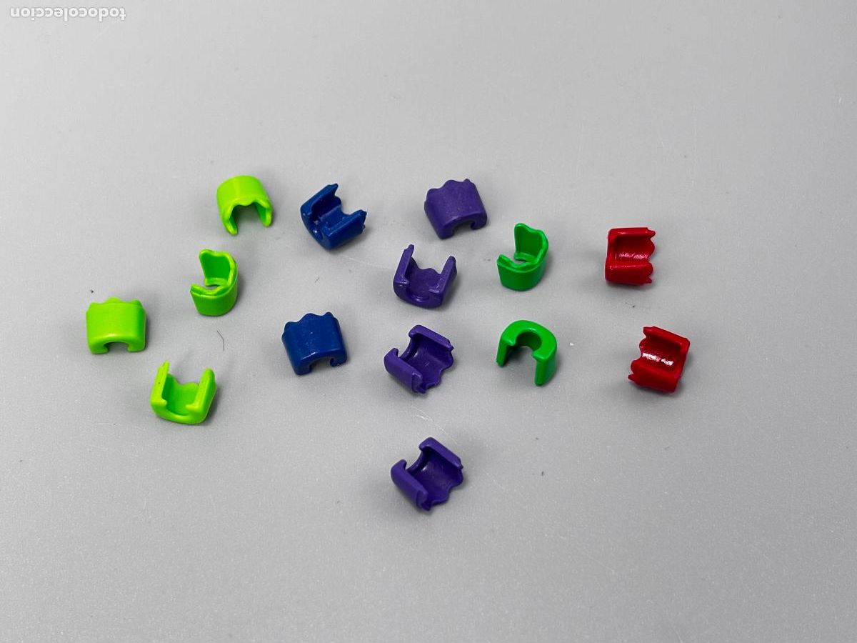 Playmobil: playmobil lote mu&ntilde;equera con picos vede morada azul roja