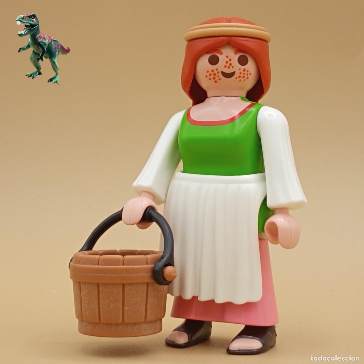 Playmobil: Playmobil figura mujer pelirroja aldeana campesina aguadora nordica medieval vikingos