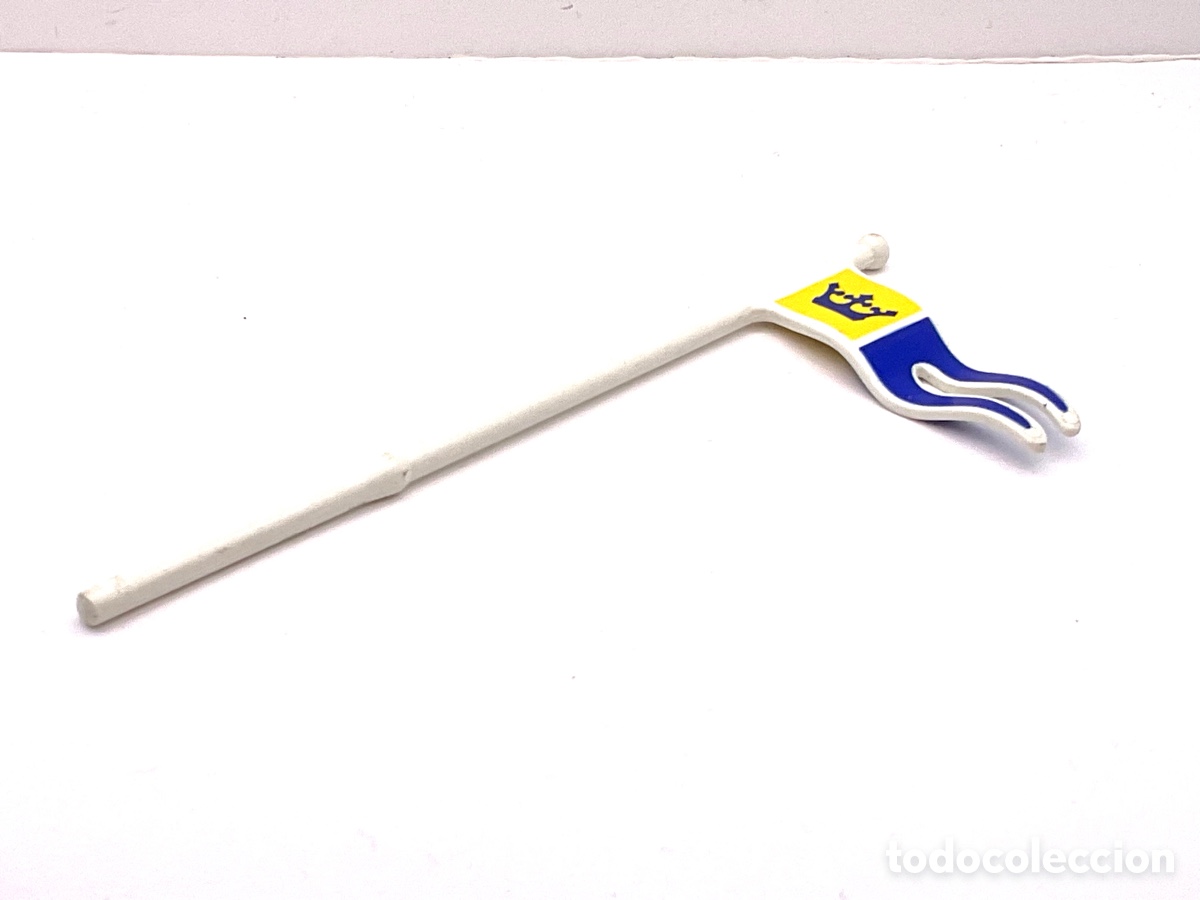 Playmobil: ACCESORIO PLAYMOBIL. BANDERA CON PUNTA DE CORONA AMARILLA Y AZUL. REF MEDIEVOLO, REYES, ETC