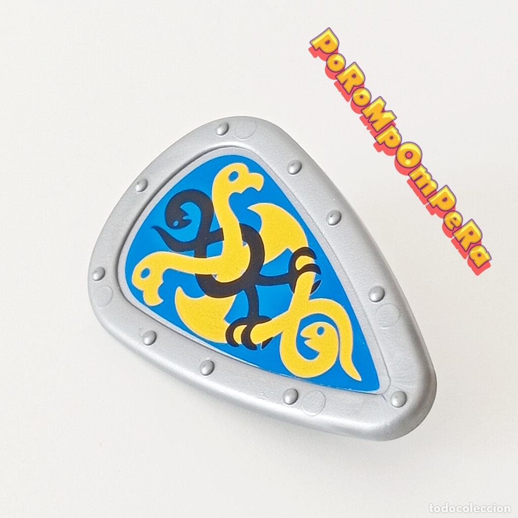 Playmobil: PLAYMOBIL ESCUDO VIKINGO PLATEADO DIBUJOS TRIBALES 3150 5003 5723 6330 ? CABALLERO MEDIEVAL T8