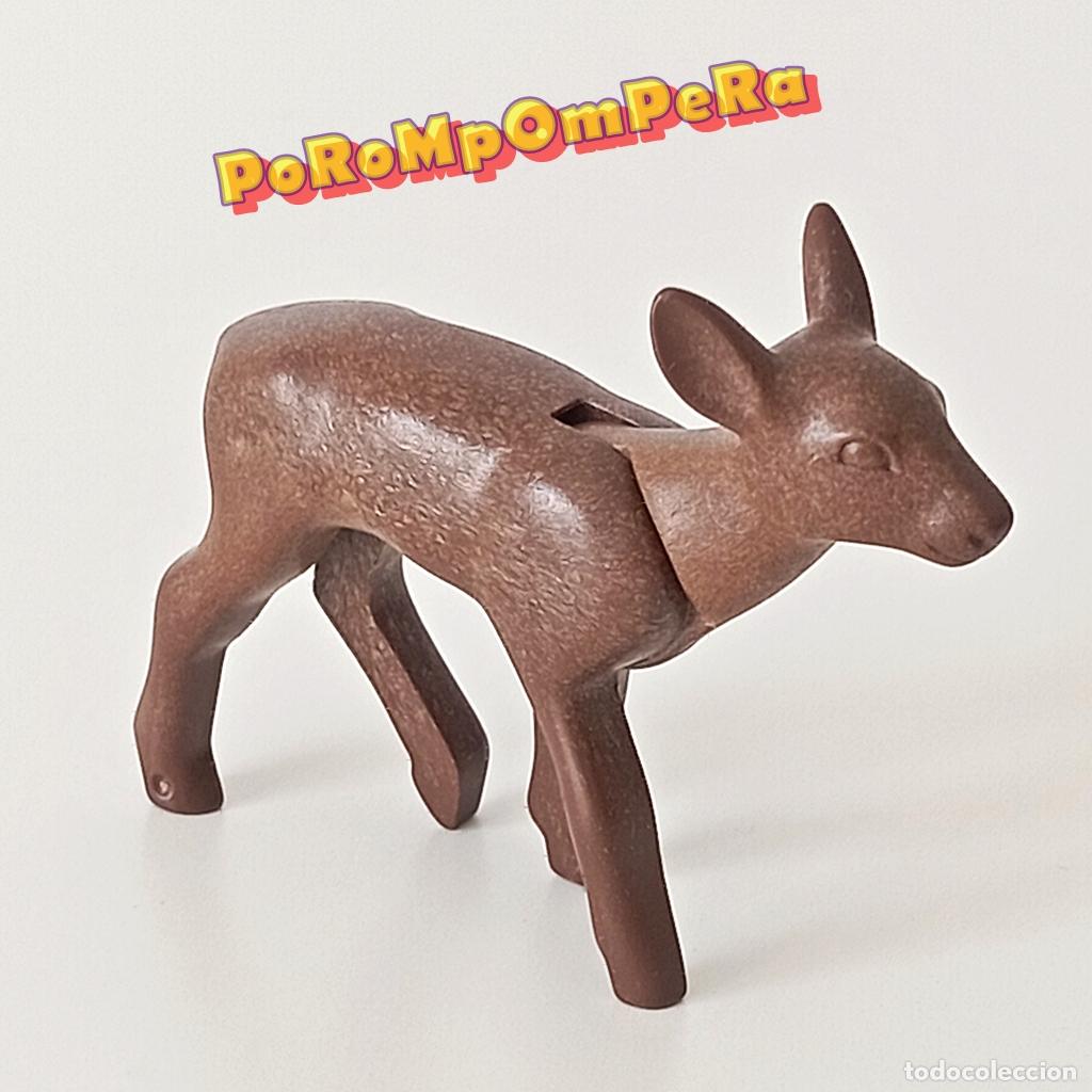 Playmobil: PLAYMOBIL CIERVO MARR&Oacute;N OSCURO ANIMAL SALVAJE BOSQUE T8
