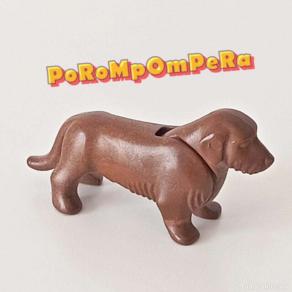 Playmobil: PLAYMOBIL PERRO SALCHICHA MARR&Oacute;N OSCURO TECKEL MASCOTA ANIMAL DE COMPA&Ntilde;&Iacute;A DIFERENTES SETS T8