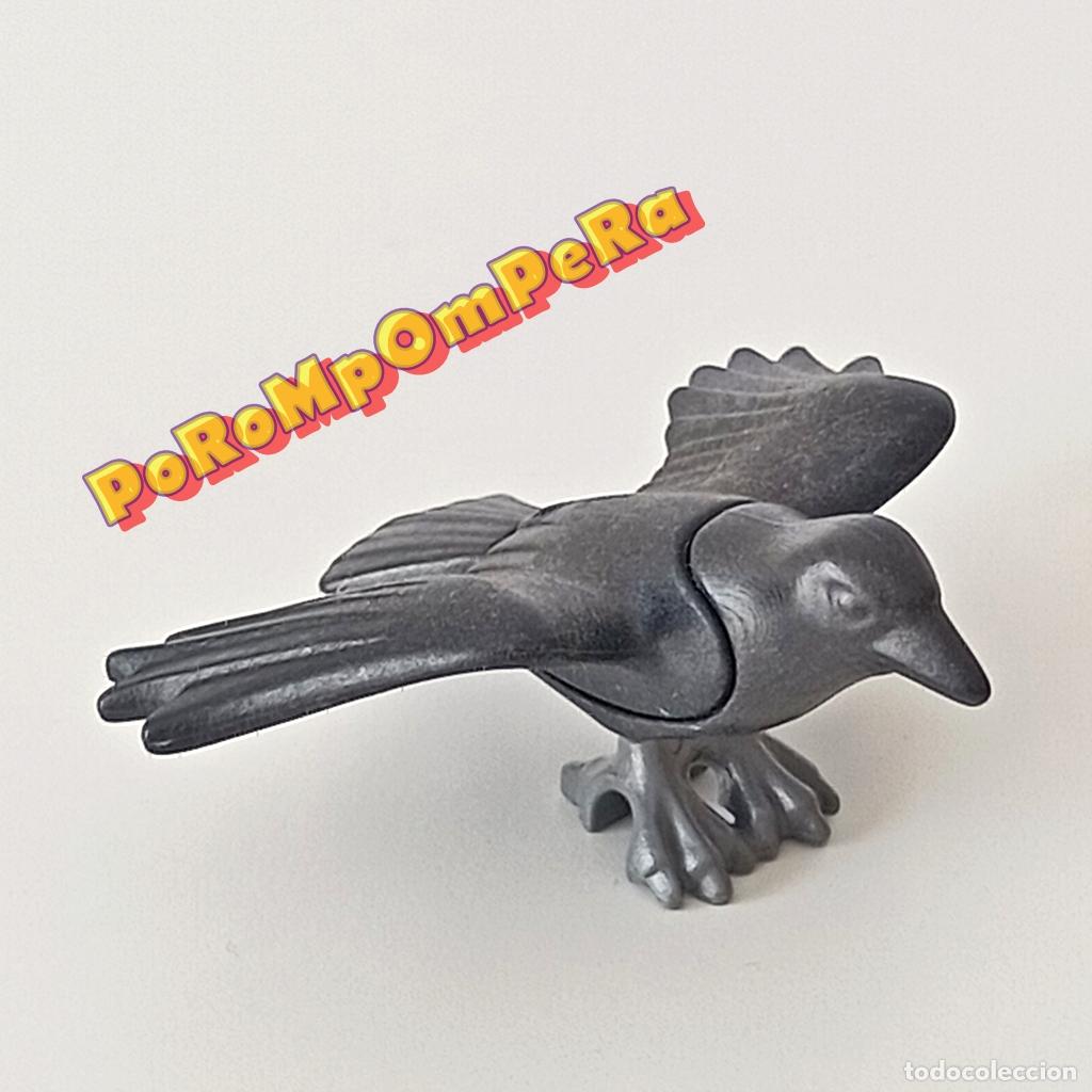 Playmobil: PLAYMOBIL CUERVO NEGRO ALAS DESPLEGADAS AVE ANIMAL T8