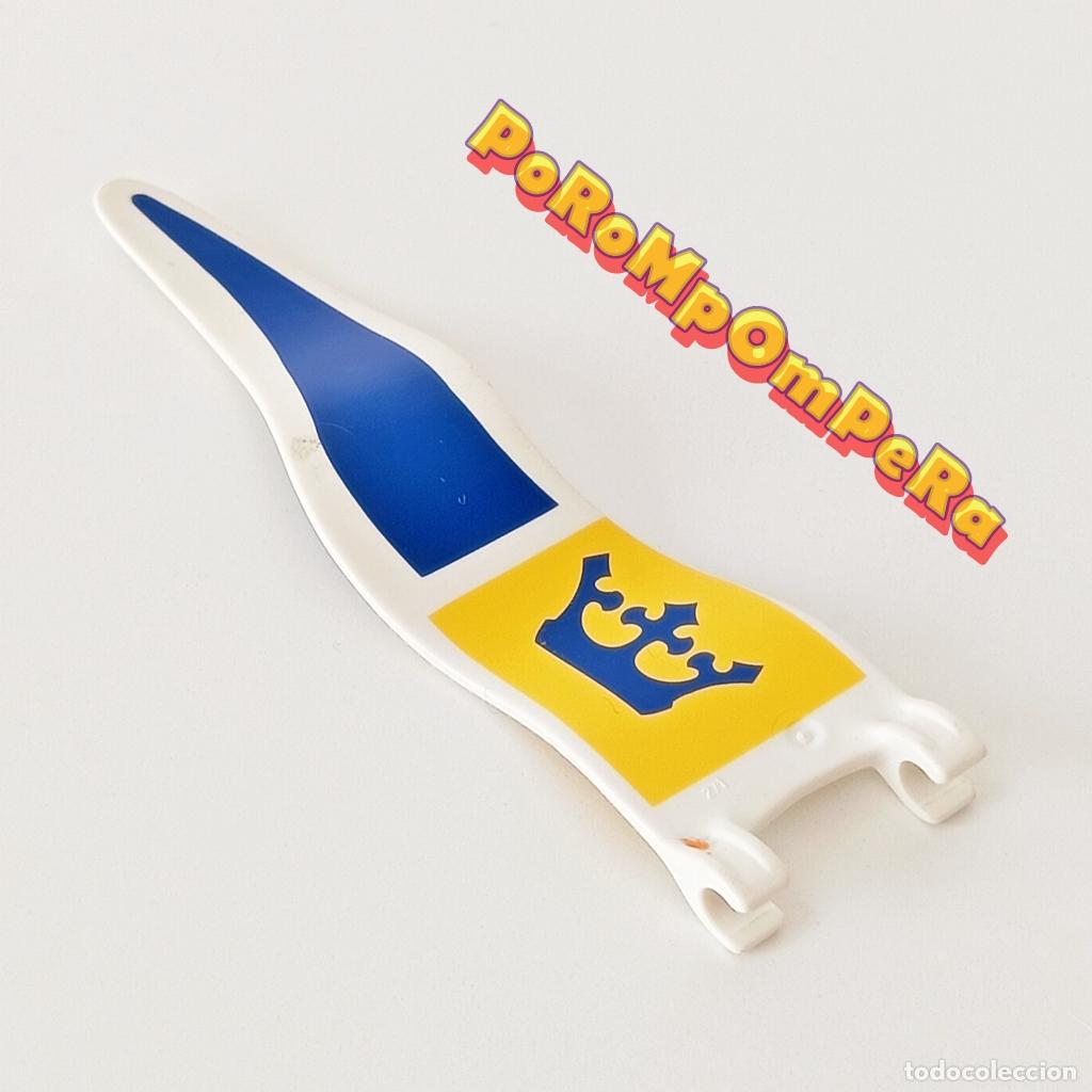 Playmobil: PLAYMOBIL BANDERA CORONA AZUL CABALLERO MEDIEVAL 3268 3287 4133 ESTANDARTE TORNEO JUSTA CASTILL T8