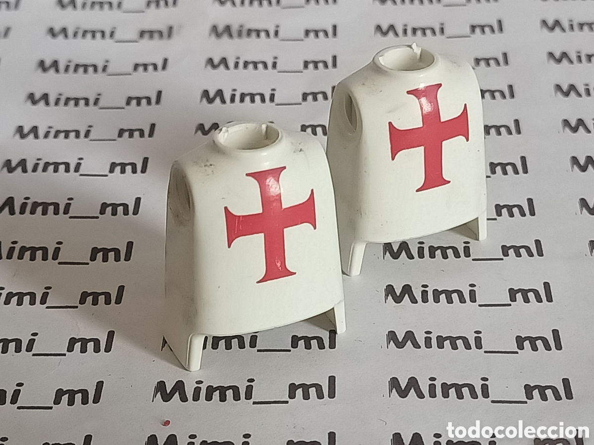Playmobil: Playmobil 2 torsos caballero medieval templario cruzadas cruz roja