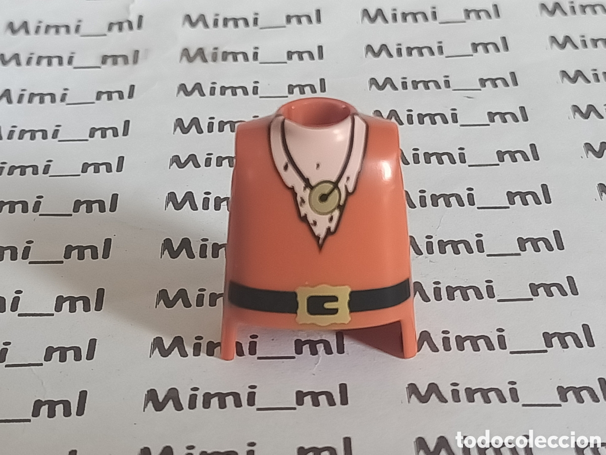 Playmobil: Playmobil torso hombre medieval collar cintur&oacute;n aldeano
