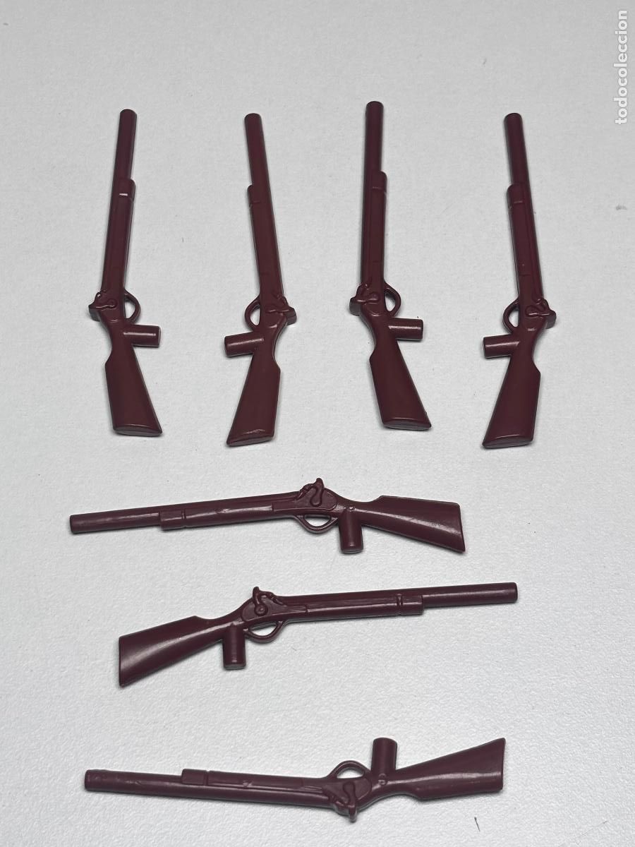 Playmobil: Playmobil lote rifle escopeta marr&oacute;n claro oeste vaquero