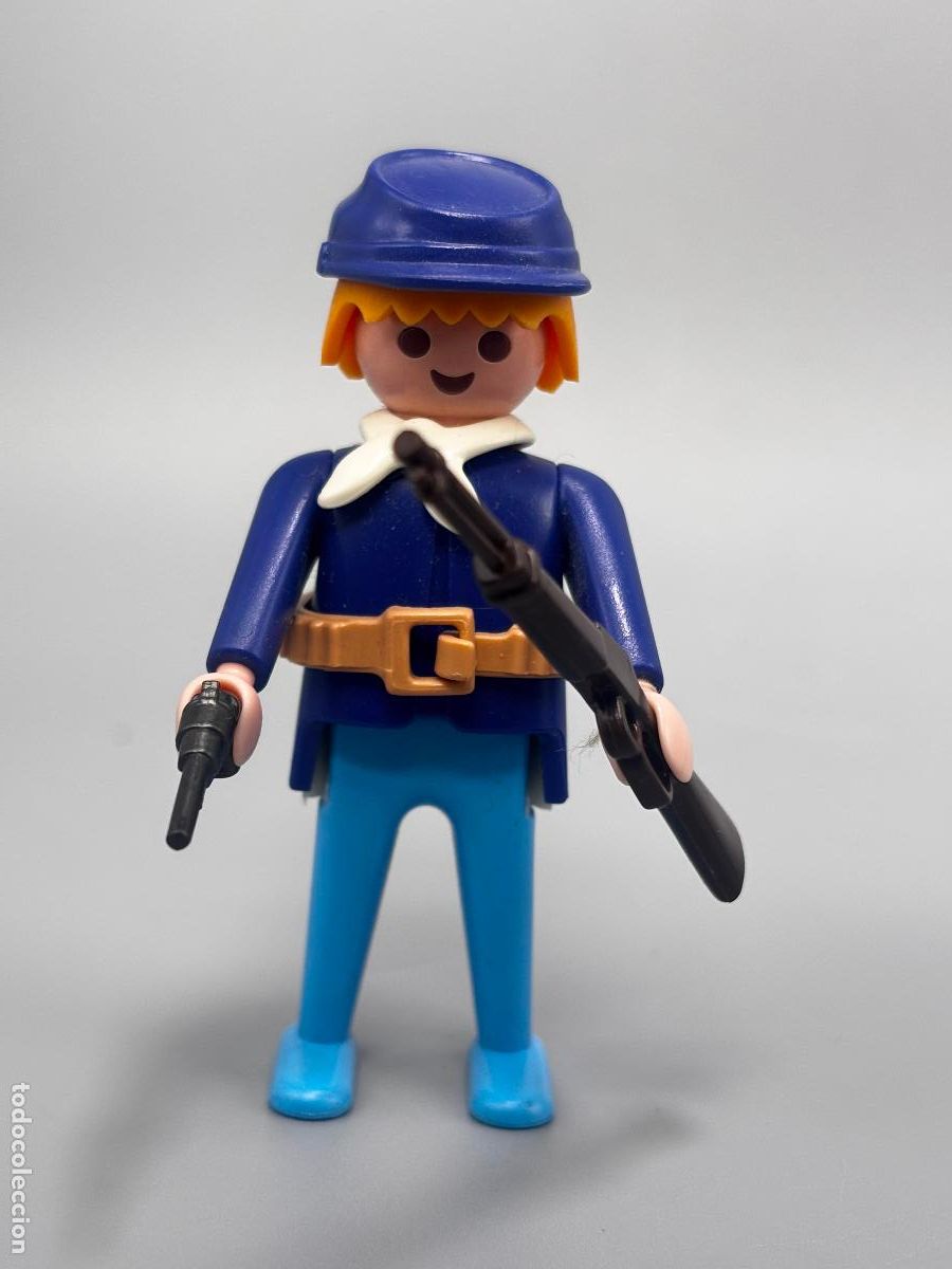 Playmobil: Playmobil figura soldado con rifle nordista fuerte oeste