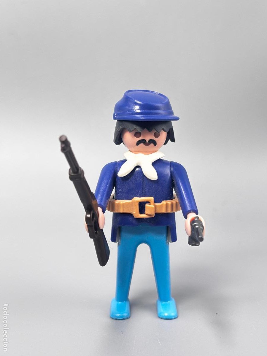 Playmobil: Playmobil figura soldado con rifle nordista fuerte oeste