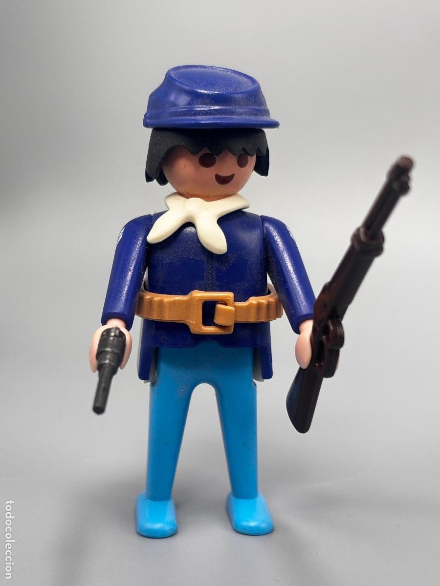 Playmobil: Playmobil figura soldado con rifle nordista fuerte oeste