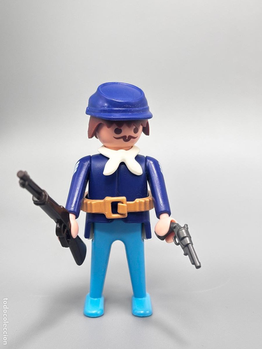 Playmobil: Playmobil figura soldado con rifle nordista fuerte oeste