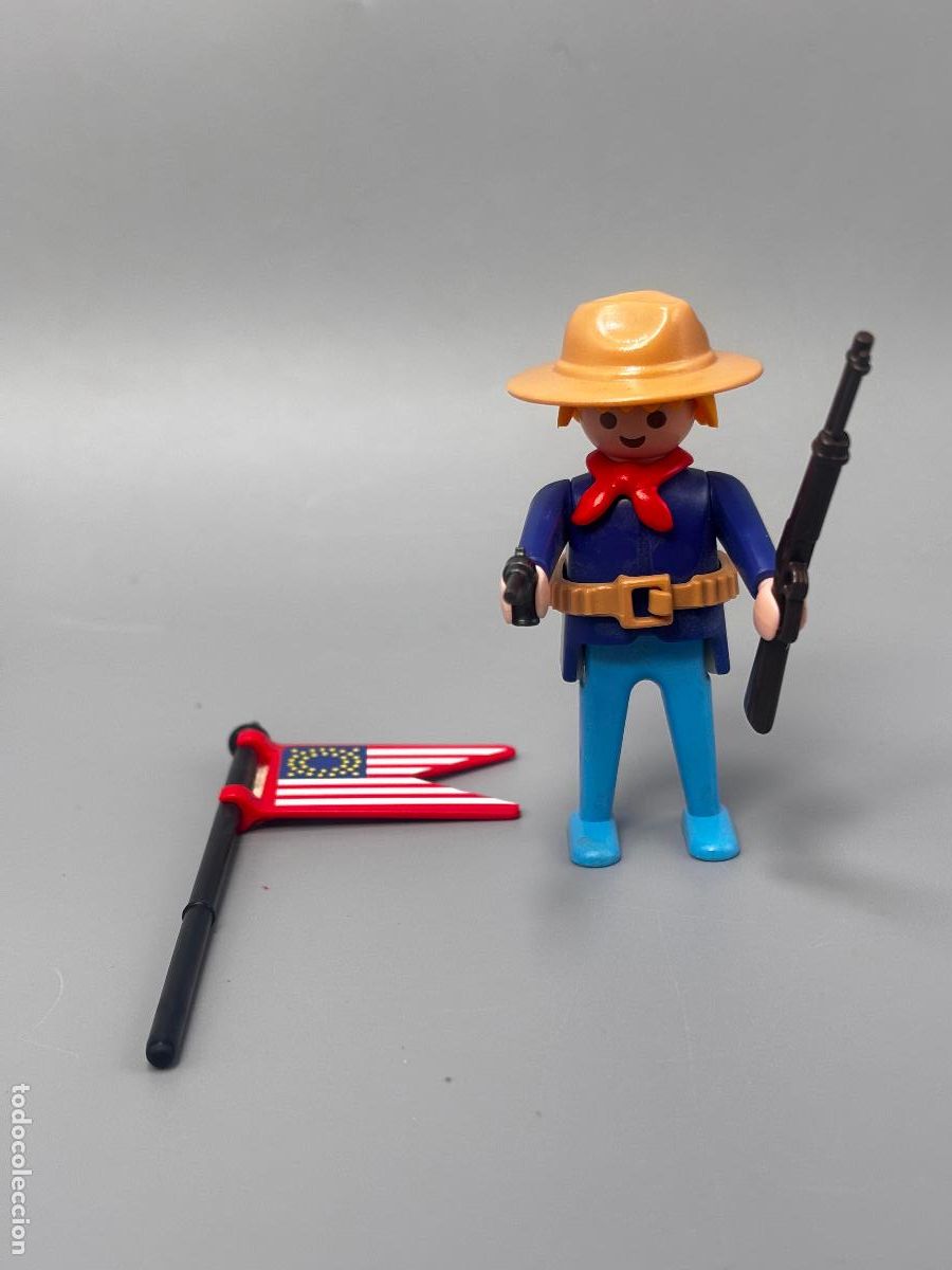 Playmobil: Playmobil 3485 figura soldado con rifle nordista fuerte oeste