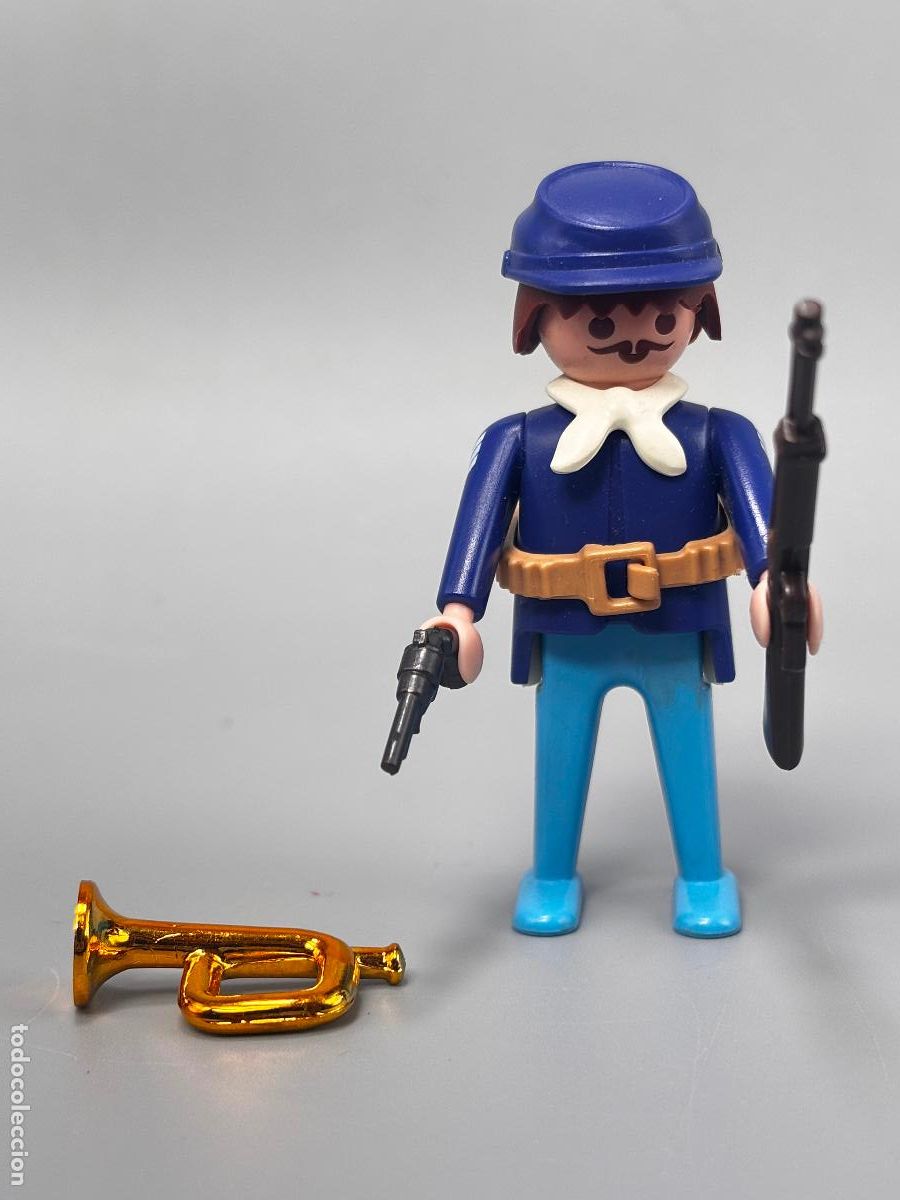Playmobil: Playmobil figura soldado con rifle nordista fuerte oeste