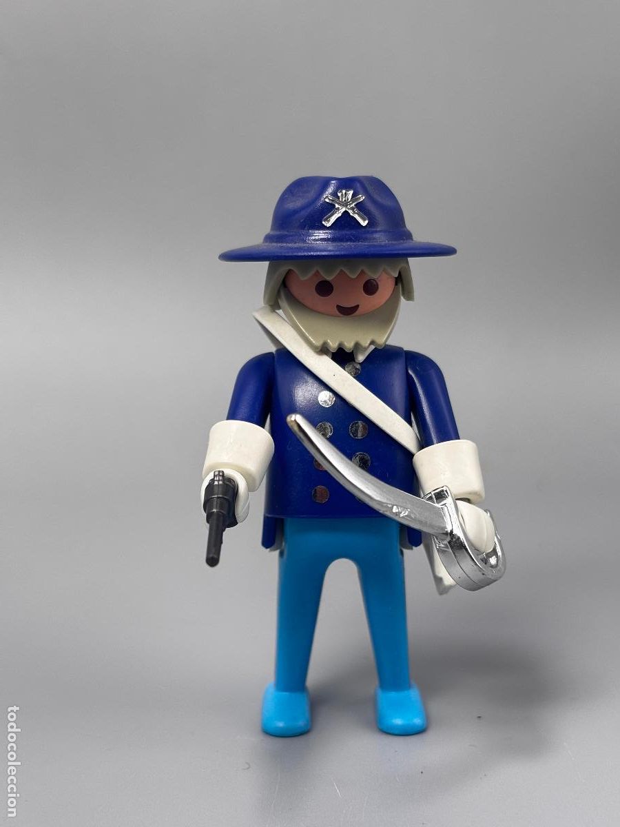 Playmobil: Playmobil figura capit&aacute;n nordista nordista fuerte oeste