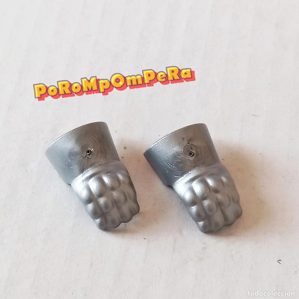 Playmobil: PLAYMOBIL PAREJA GUANTE PLATEADO CUSTOM/COMPLETAR CABALLERO MEDIEVAL PAR T9