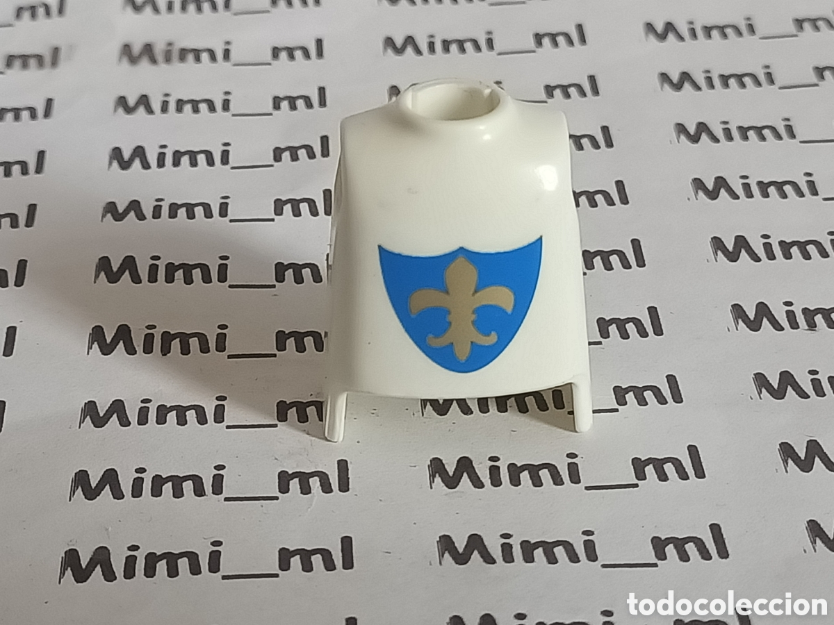 Playmobil: Playmobil torso blanco caballero medieval flor lis