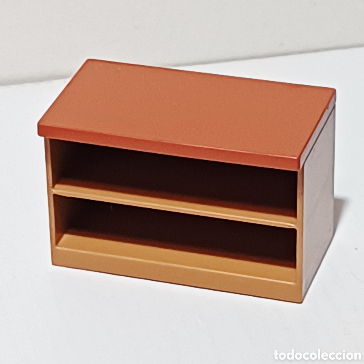 Playmobil: Pieza playmobil mueble mesa mostrador de tienda city ciudad marron