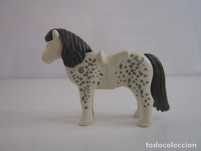 Playmobil: DIFICIL PONY BLANCO MOTEADO PARA NI&Ntilde;O OESTE ANTIGUO PLAYMOBIL