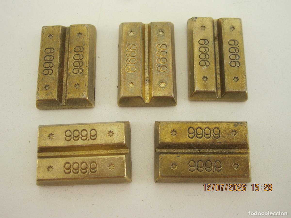Playmobil: LOTE DE 5 LINGOTES DE ORO DE METAL PLAYMOBIL