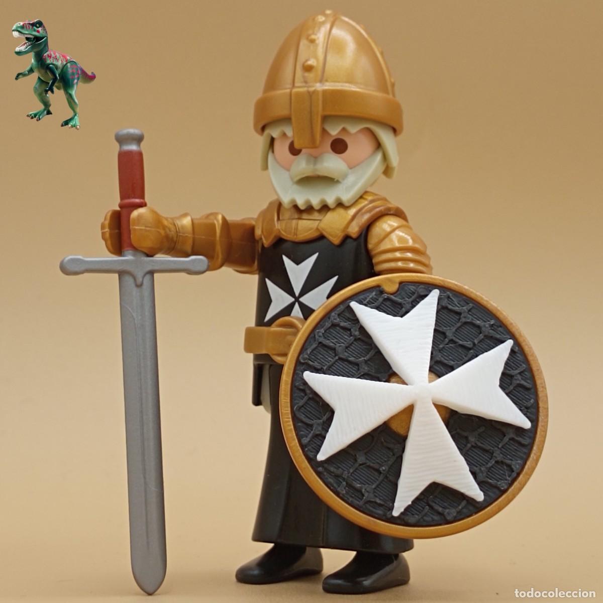 Playmobil: Playmobil figura caballero dorado orden de malta templario cruzado guerrero soldado medieval