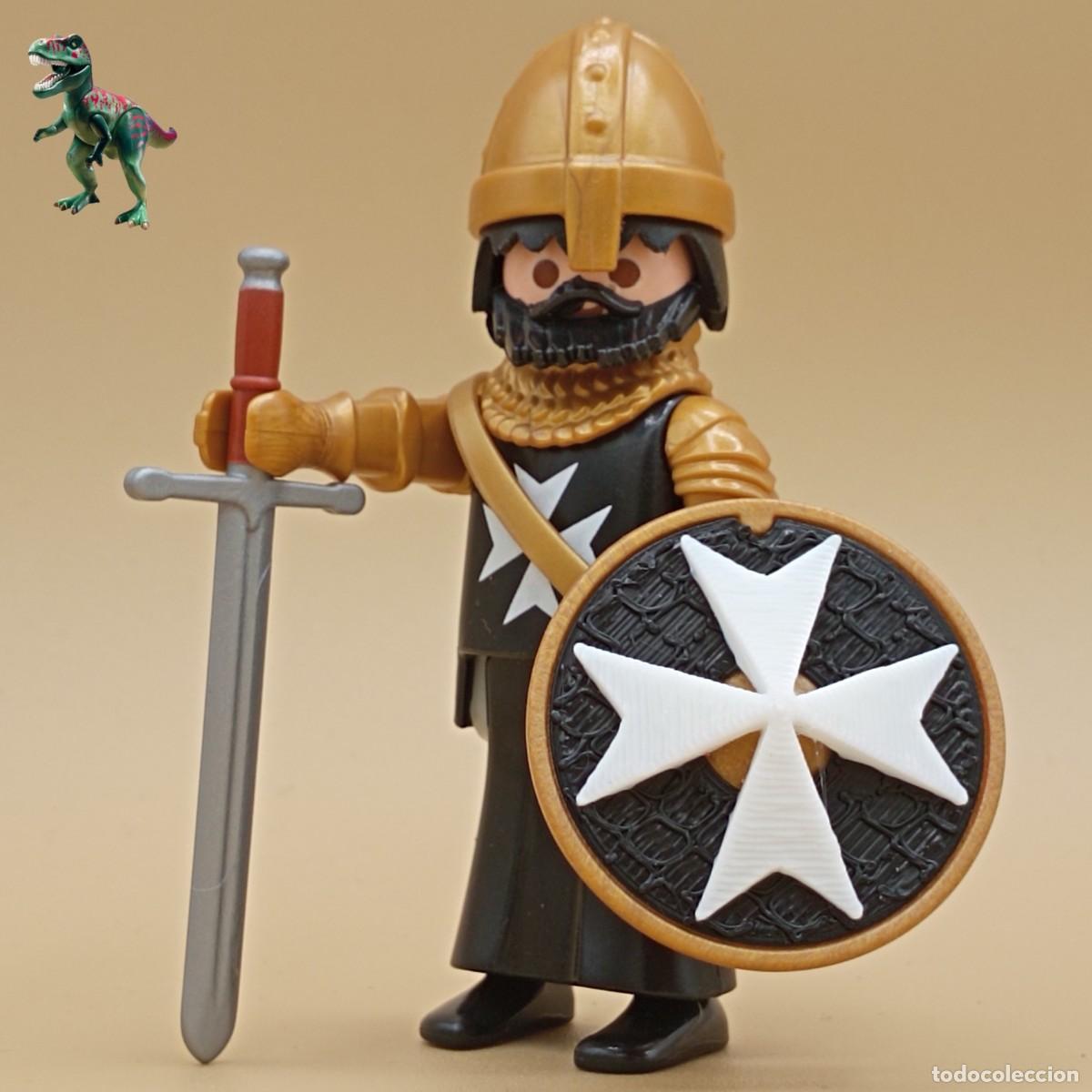 Playmobil: Playmobil figura caballero dorado orden de malta templario cruzado guerrero soldado medieval