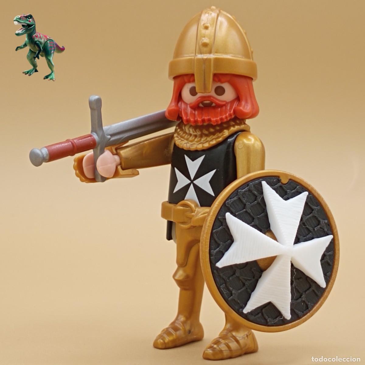 Playmobil: Playmobil figura caballero dorado orden de malta templario cruzado guerrero soldado medieval