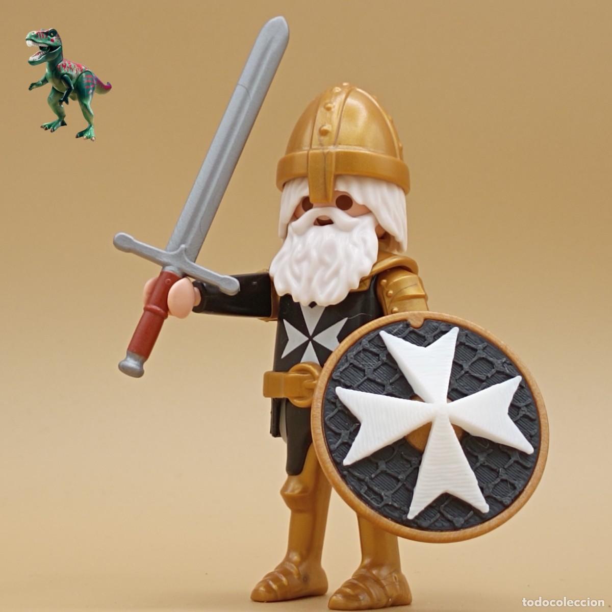Playmobil: Playmobil figura caballero dorado orden de malta templario cruzado guerrero soldado medieval