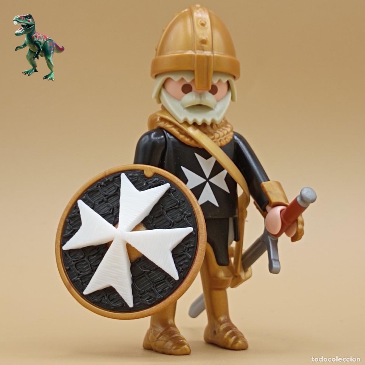 Playmobil: Playmobil figura caballero dorado orden de malta templario cruzado guerrero soldado medieval