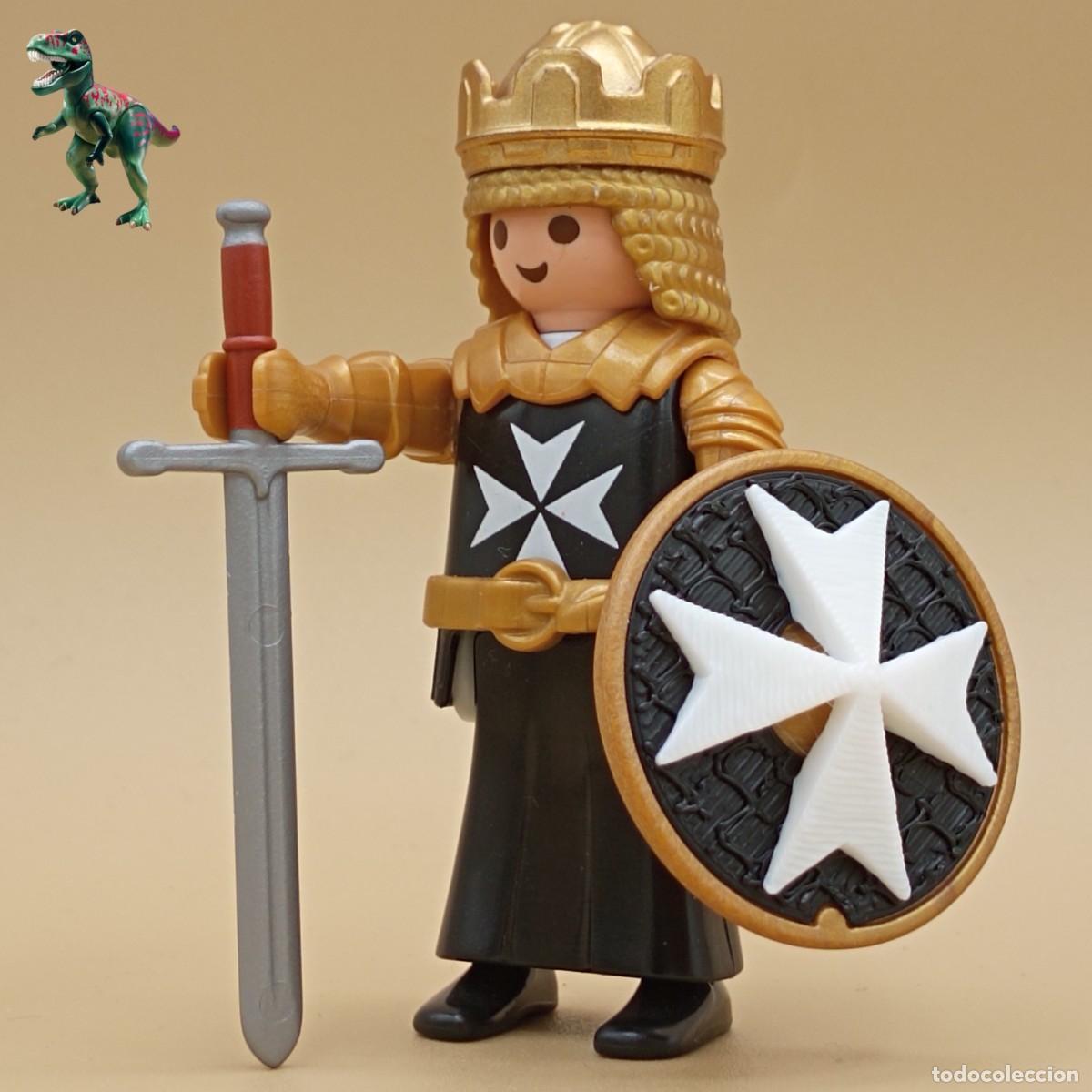 Playmobil: Playmobil figura rey dorado orden de malta caballero templario cruzado guerrero soldado medieval