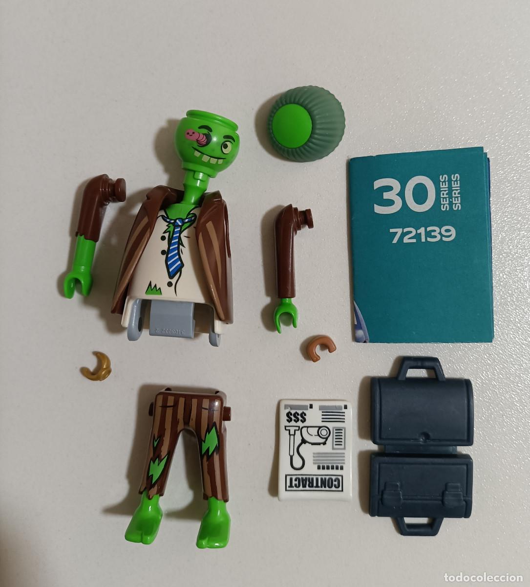 Playmobil: figura playmobil serie 30 zombie zombi vendedor maleta cara verde traje mu&ntilde;eco monstruo 2026