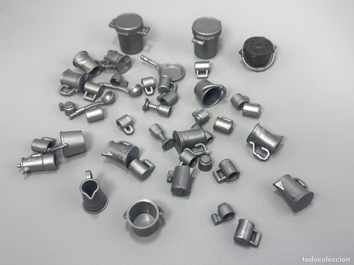 Playmobil: playmobil lote copa jarra cubo etc. color gris