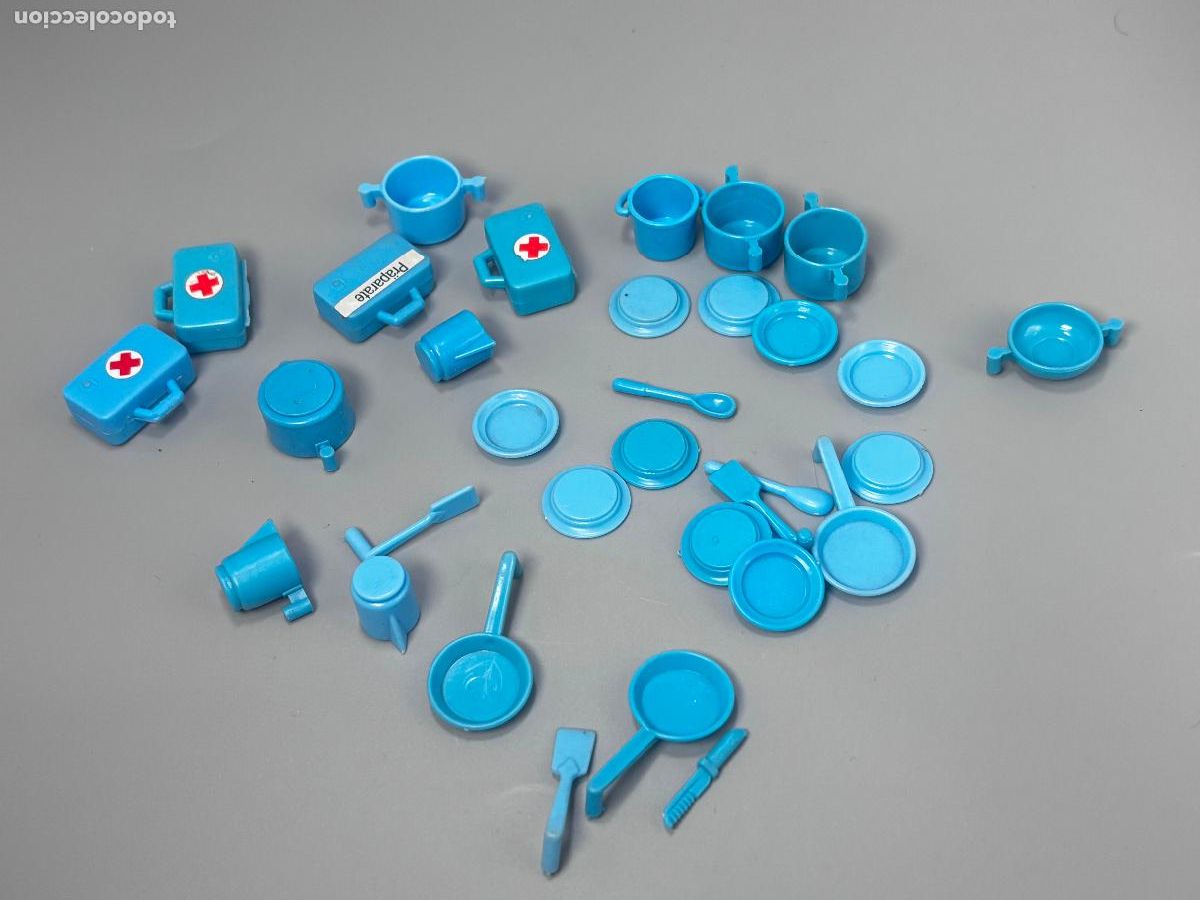 Playmobil: playmobil lote plato sart&eacute;n cacerola malet&iacute;n color azul