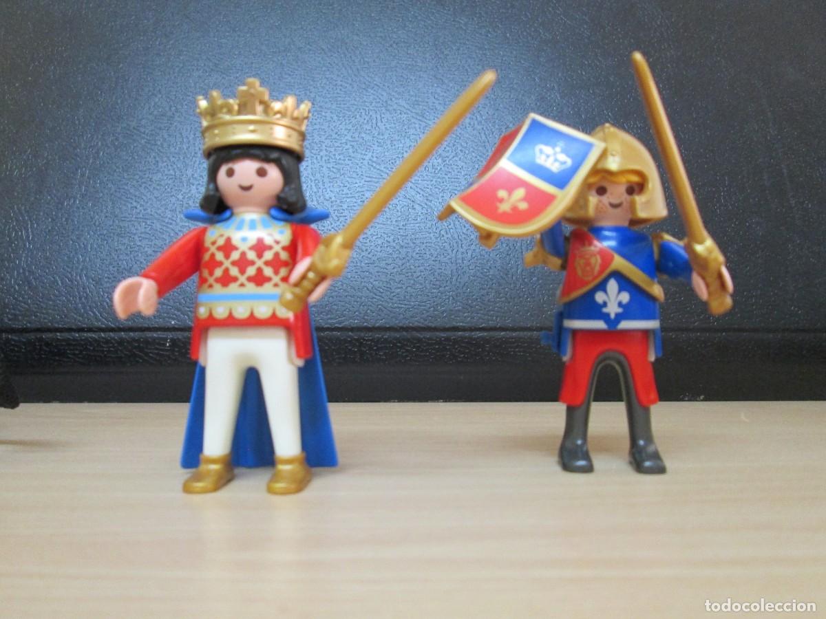 Playmobil: Playmobil medieval. Lote de rey y caballero Flor de Lys
