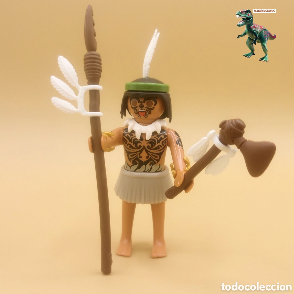 Playmobil: Playmobil 70734 serie 22 guerrero Maori nativo nueva zelanda tatuajes armas lanza hacha