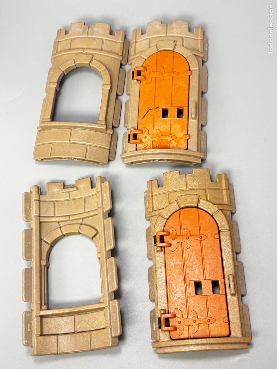 Playmobil: Playmobil lote pared arqueada con puerta y hueco ventana torre castillo medieval