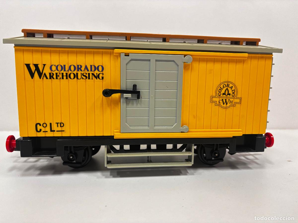 Playmobil: Playmobil 4122 vag&oacute;n oeste amarillo se regalan 6 v&iacute;as de pl&aacute;stico RC