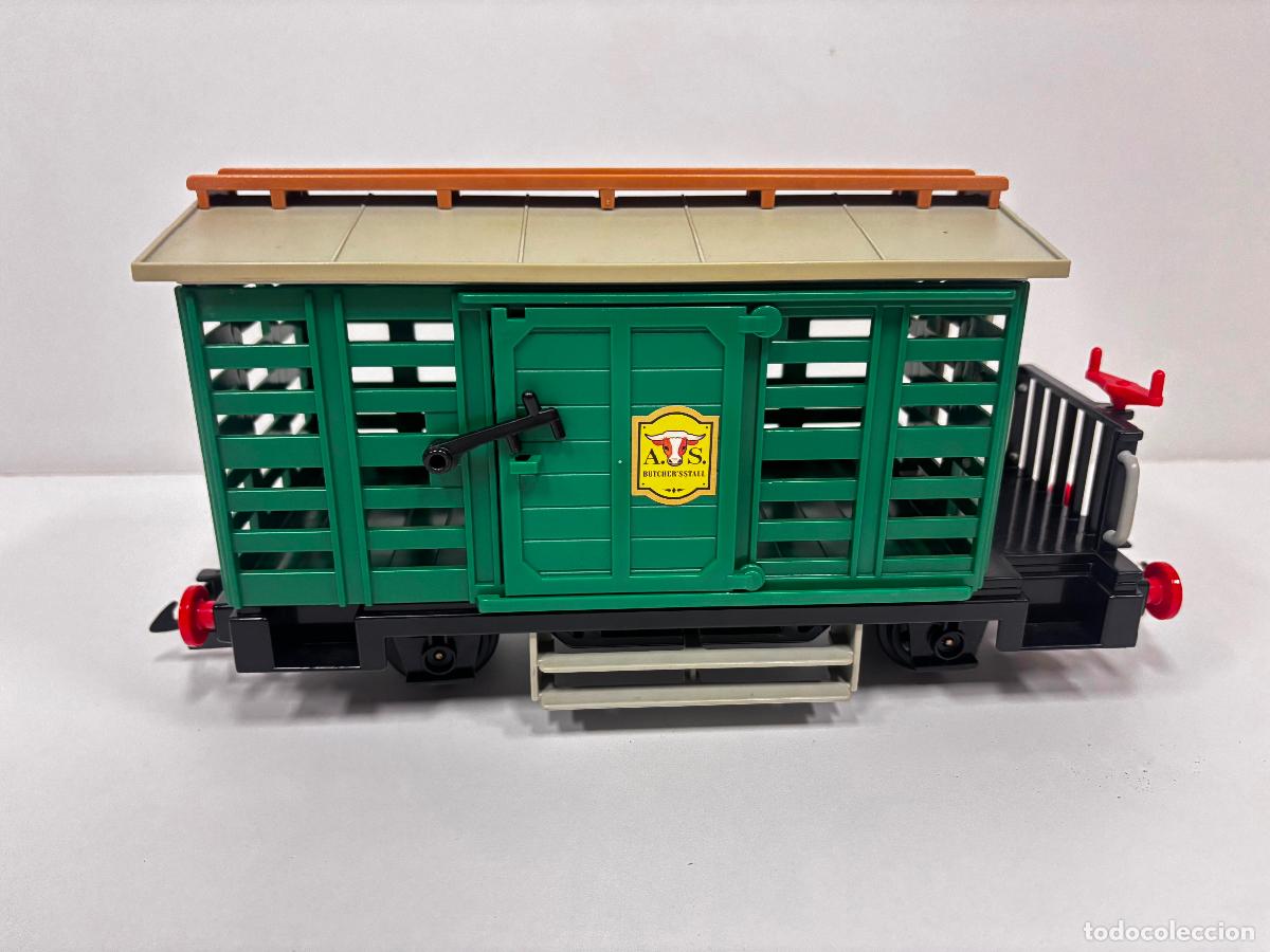 Playmobil: Playmobil 4121 vag&oacute;n ganado oeste se incluyen 6 v&iacute;as de pl&aacute;stico RC