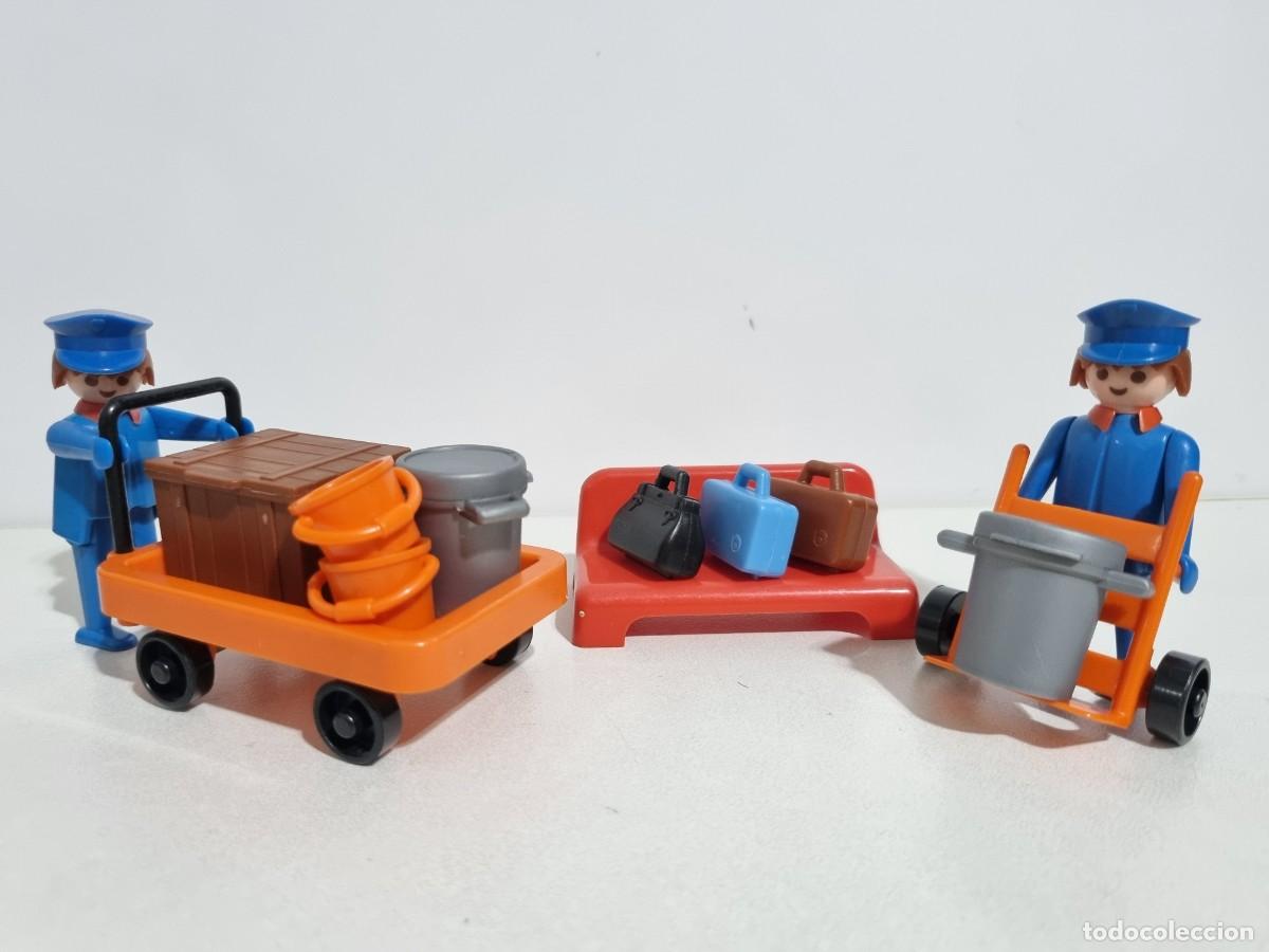 Playmobil: Playmobil 3206 Antiguo Mozo Maleta Equipaje Carretilla Estacion Tren Ferrocarril